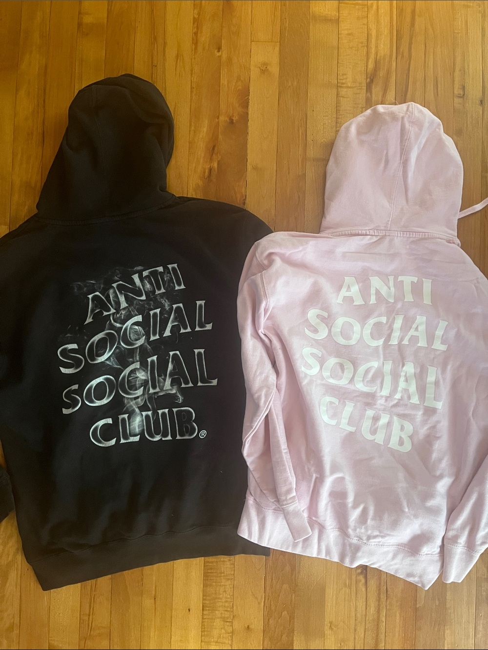 2 Anti Social Social Club Pink Black Hoodie Sweatshirt Large Unisex 100% cotton